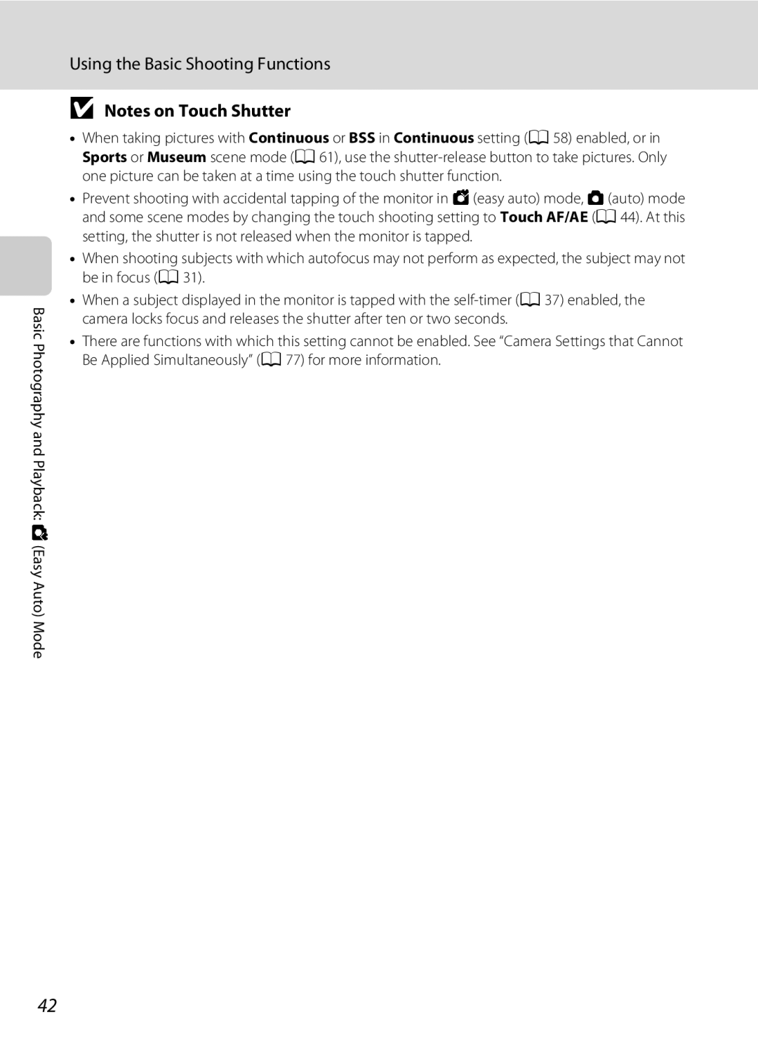 Nikon S1100pj user manual Using the Basic Shooting Functions 