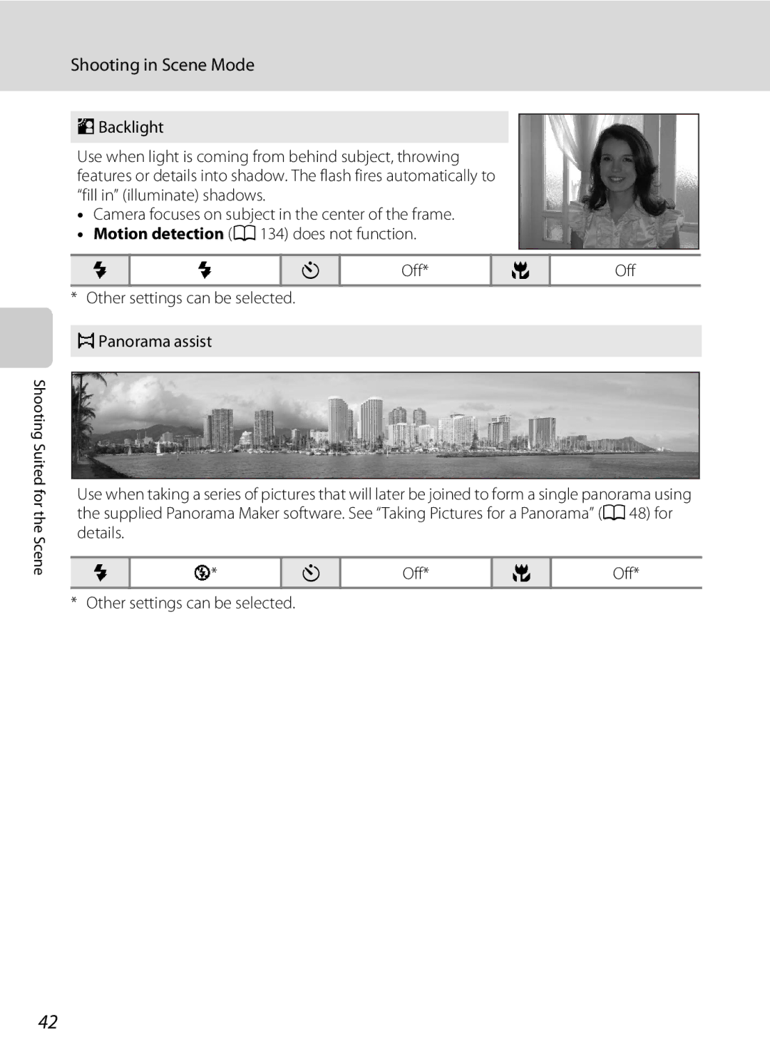 Nikon S230 user manual Shooting in Scene Mode 