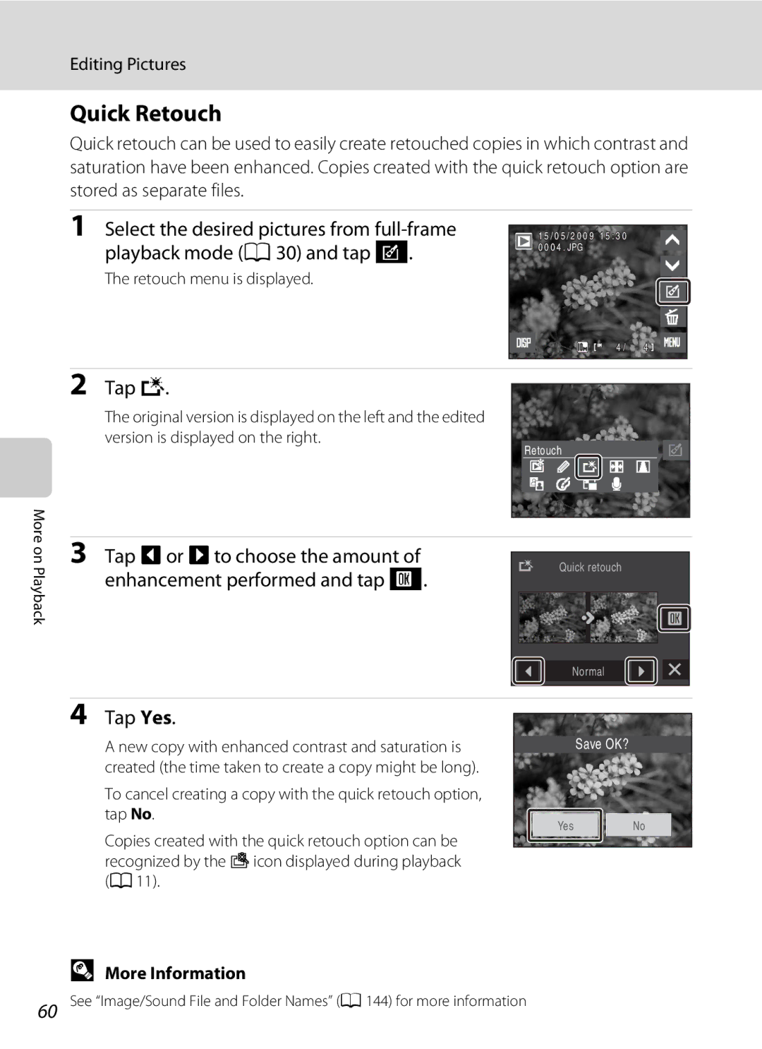 Nikon S230 user manual Quick Retouch 