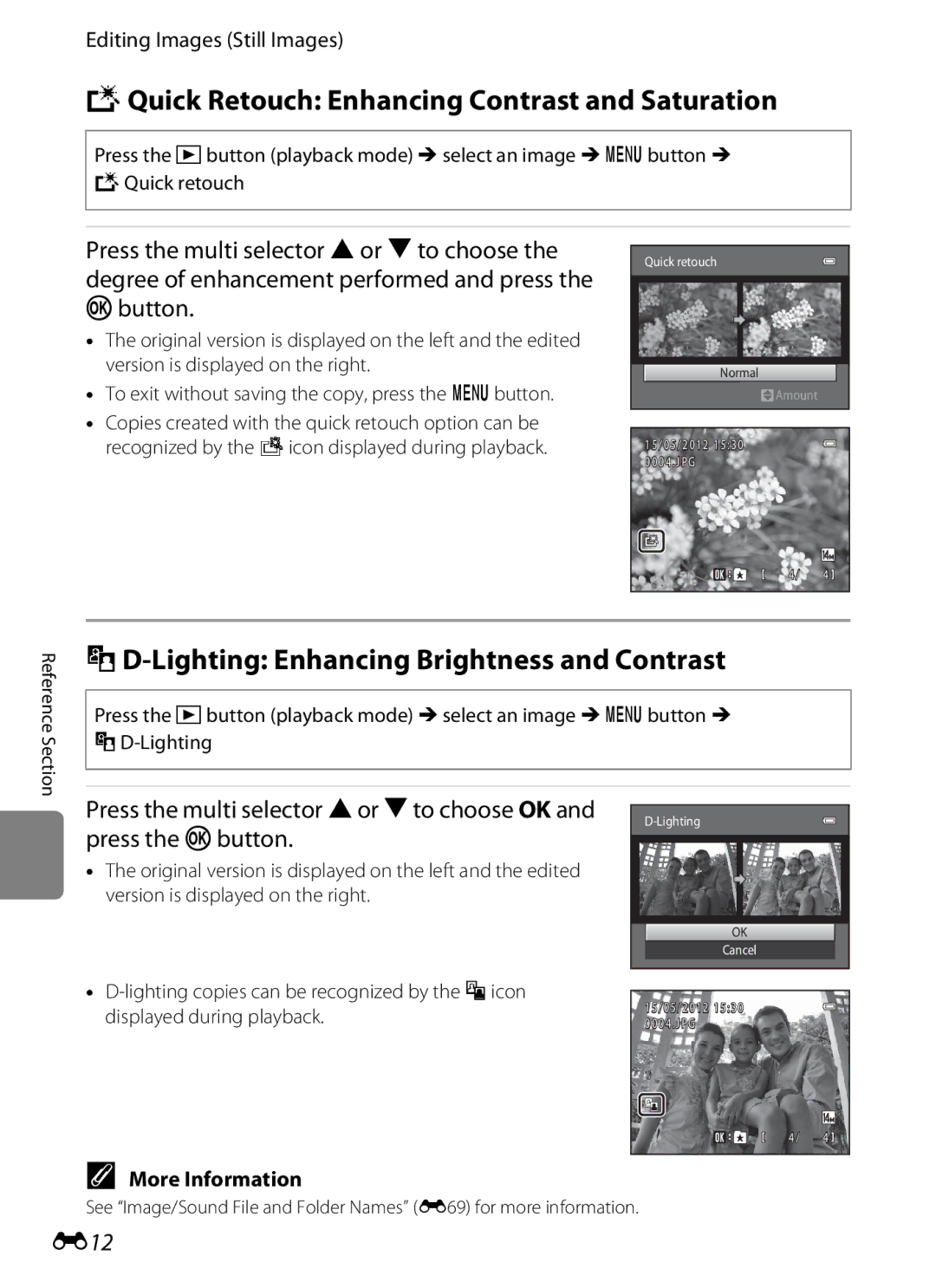 Nikon S2600 KQuick Retouch Enhancing Contrast and Saturation, Lighting Enhancing Brightness and Contrast, Button, E12 