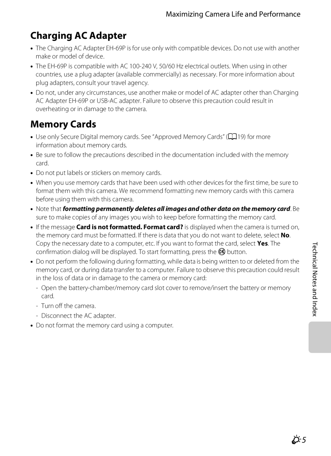 Nikon S2600 manual Charging AC Adapter, Memory Cards 