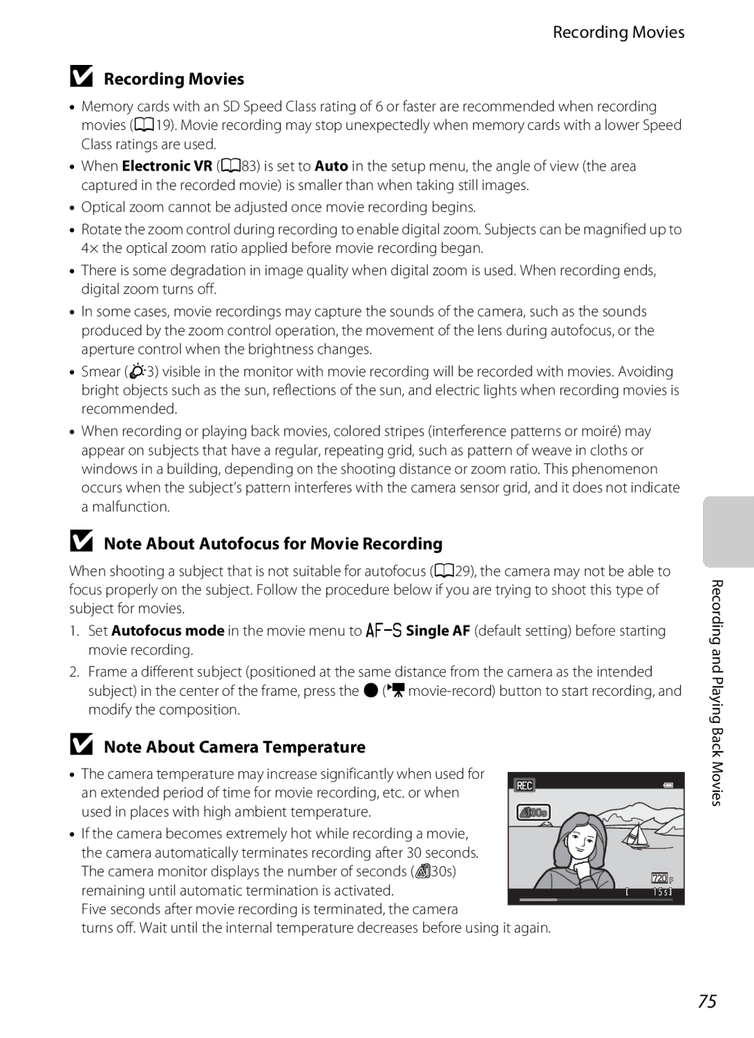 Nikon S2600 manual Recording Movies 