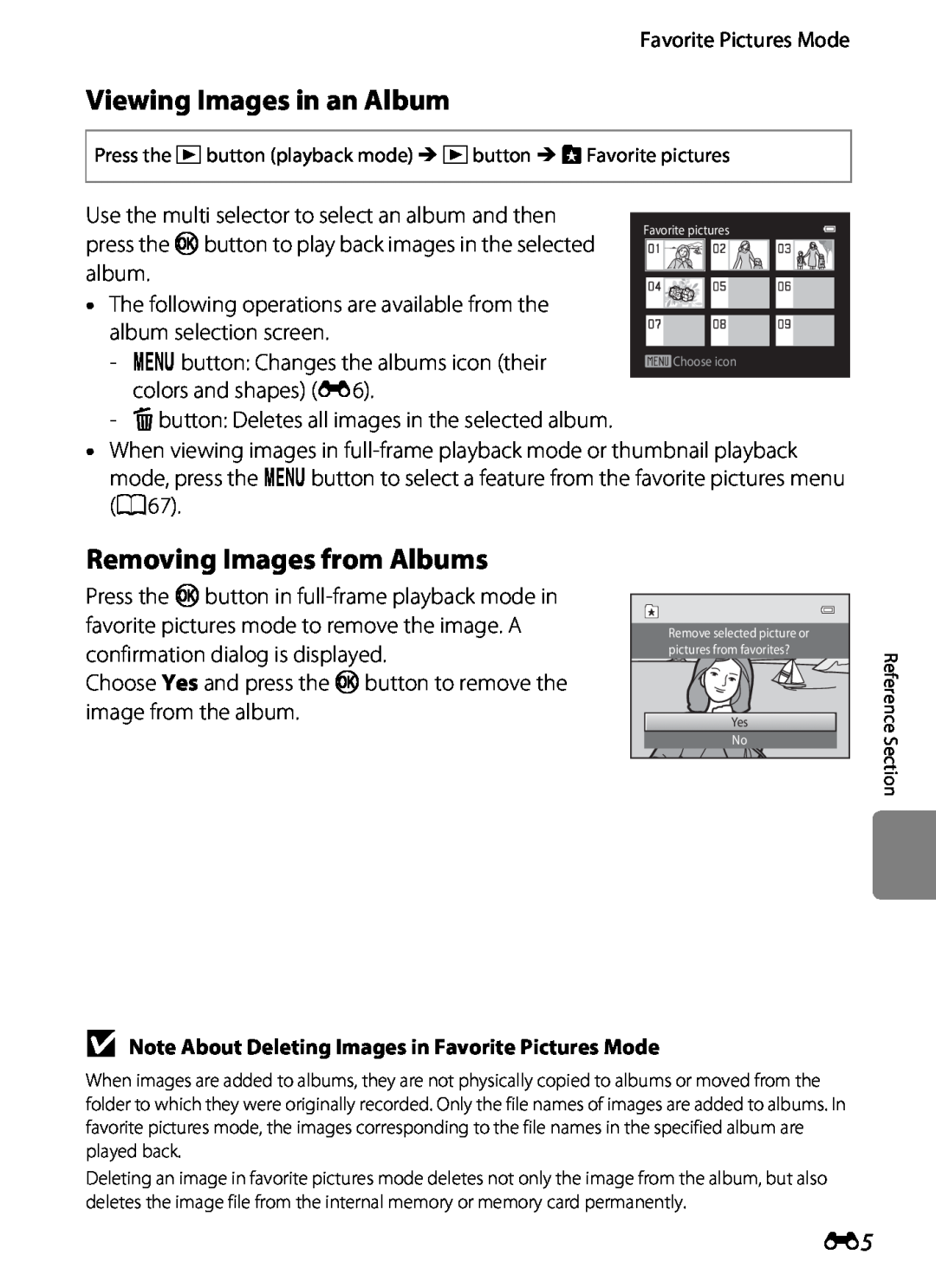 Nikon S2600 manual Viewing Images in an Album, Removing Images from Albums 