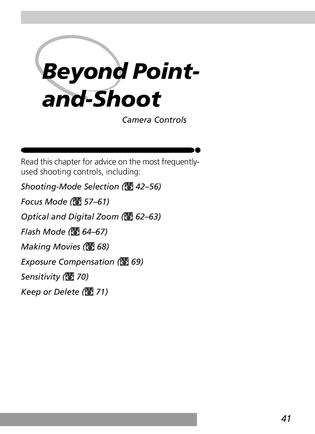 Nikon S2H05000501 manual Beyond Point- and-Shoot, Camera Controls 