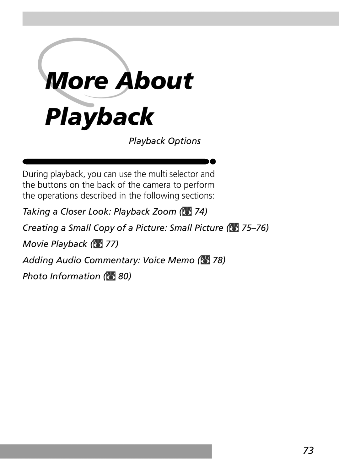 Nikon S2H05000501 manual More About Playback, Playback Options 