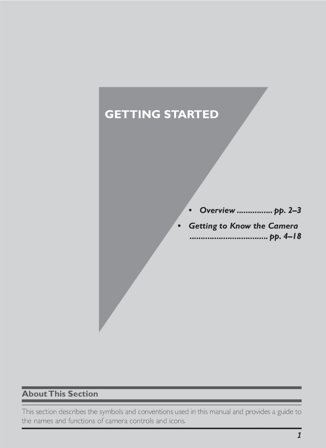 Nikon S2J00200401 user manual Overview ................ pp Getting to Know the Camera, About This Section 
