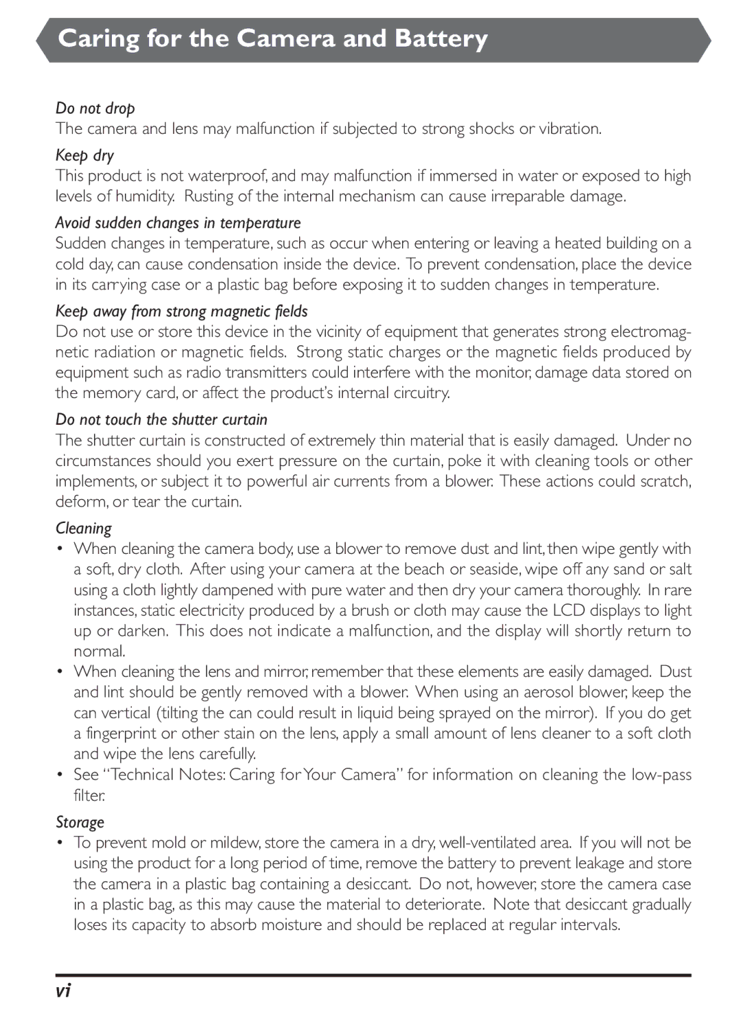 Nikon S2J00200401 user manual Caring for the Camera and Battery, Keep dry 