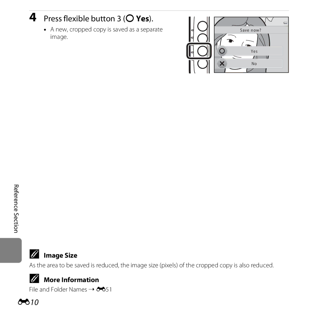 Nikon S30, 26317 manual E10, Image Size 