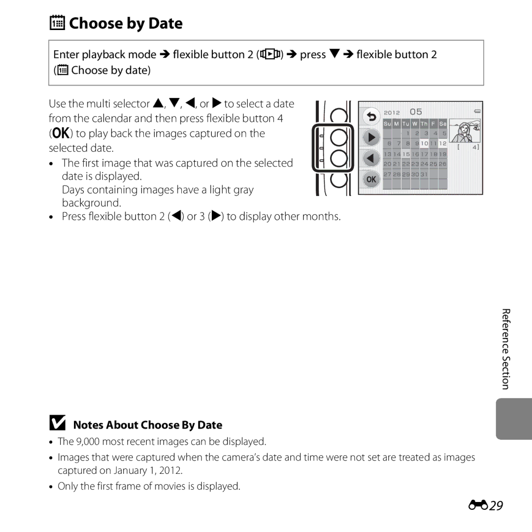 Nikon 26317, S30 manual GChoose by Date, E29 