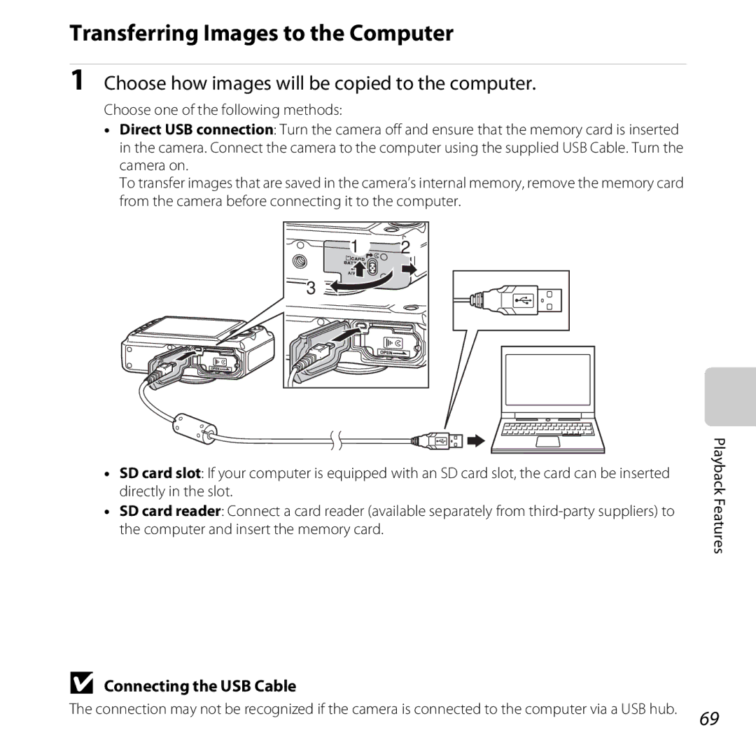 Nikon 26317, S30 manual Transferring Images to the Computer, Choose how images will be copied to the computer 