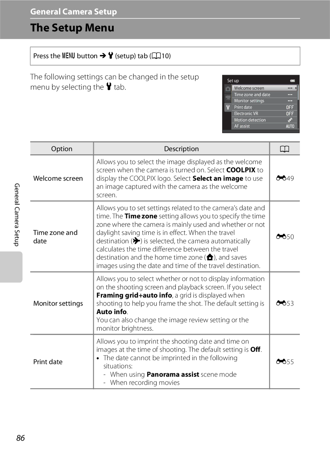 Nikon S3200 manual Setup Menu, Auto info 