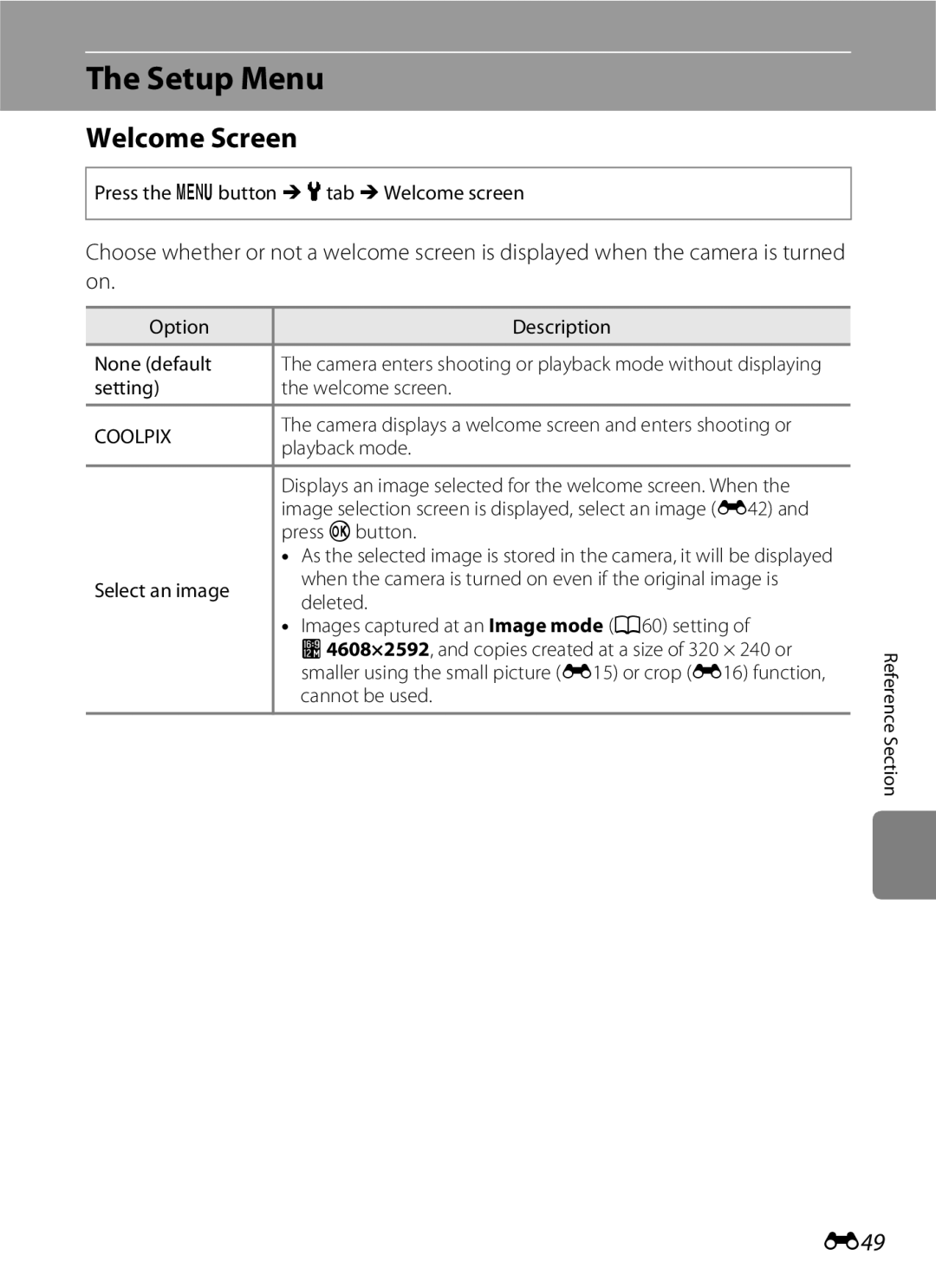 Nikon S3200 manual Welcome Screen, E49 