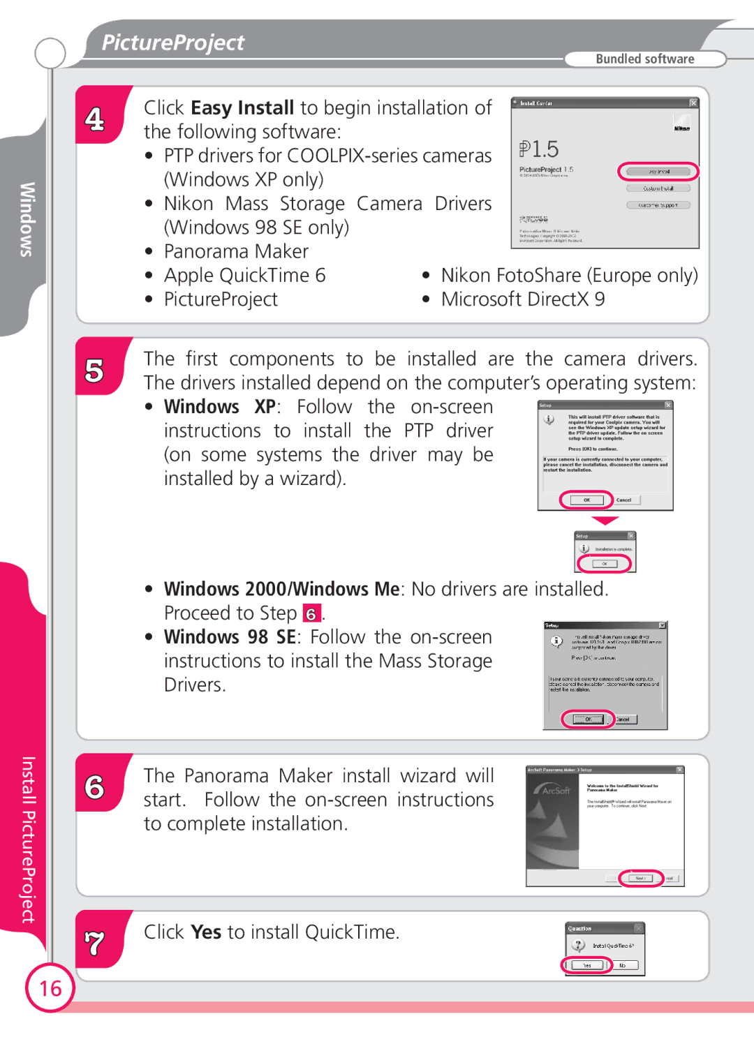 Nikon S4 quick start Click Easy Install to begin installation, Following software 