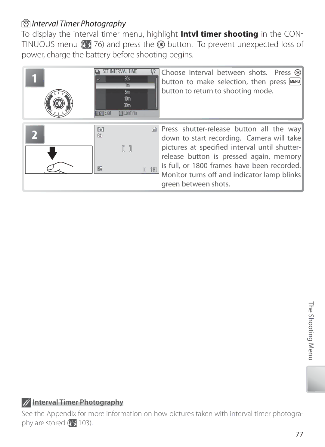 Nikon S6 manual Interval Timer Photography 