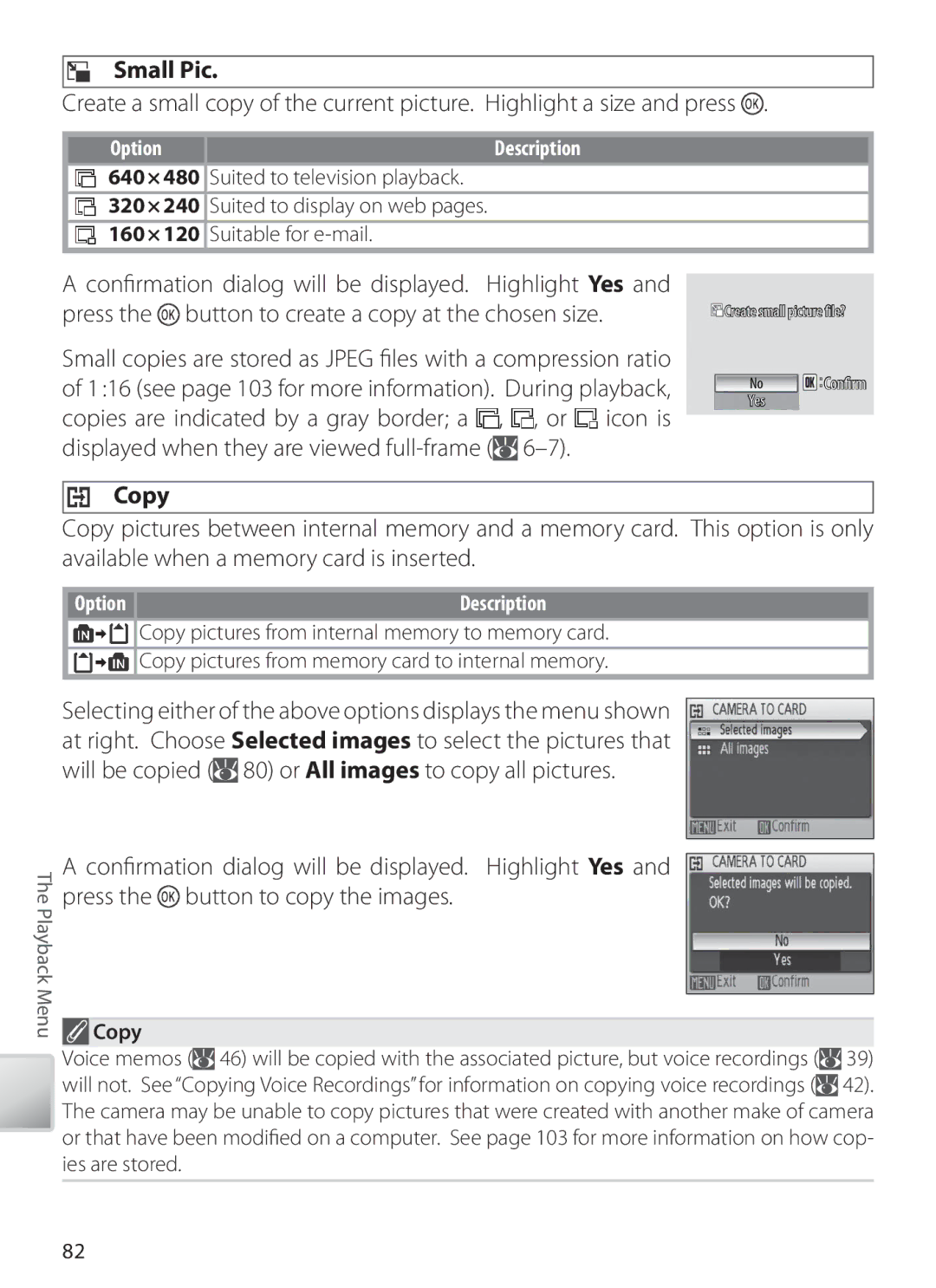 Nikon S6 manual Small Pic, Copy, Suited to television playback, Suited to display on web pages, Suitable for e-mail 