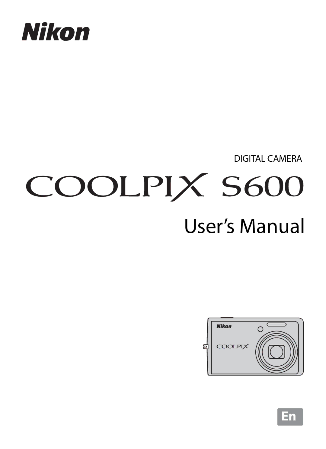 Nikon S600 user manual User’s Manual 