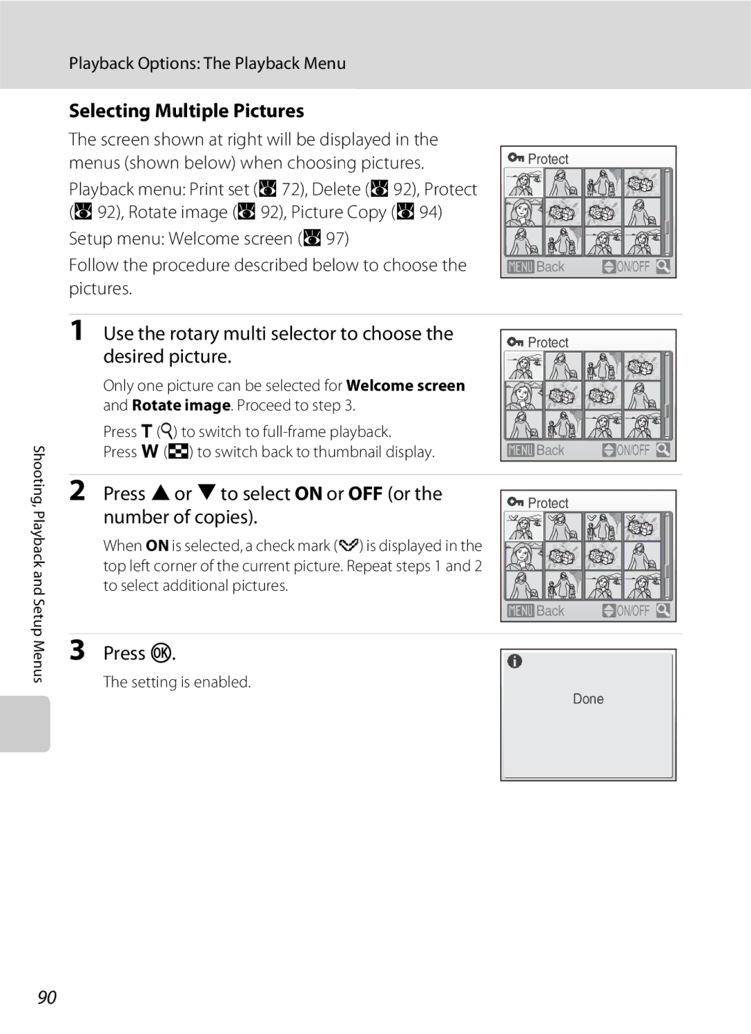 Nikon S600 Selecting Multiple Pictures, Use the rotary multi selector to choose, Desired picture, Number of copies 