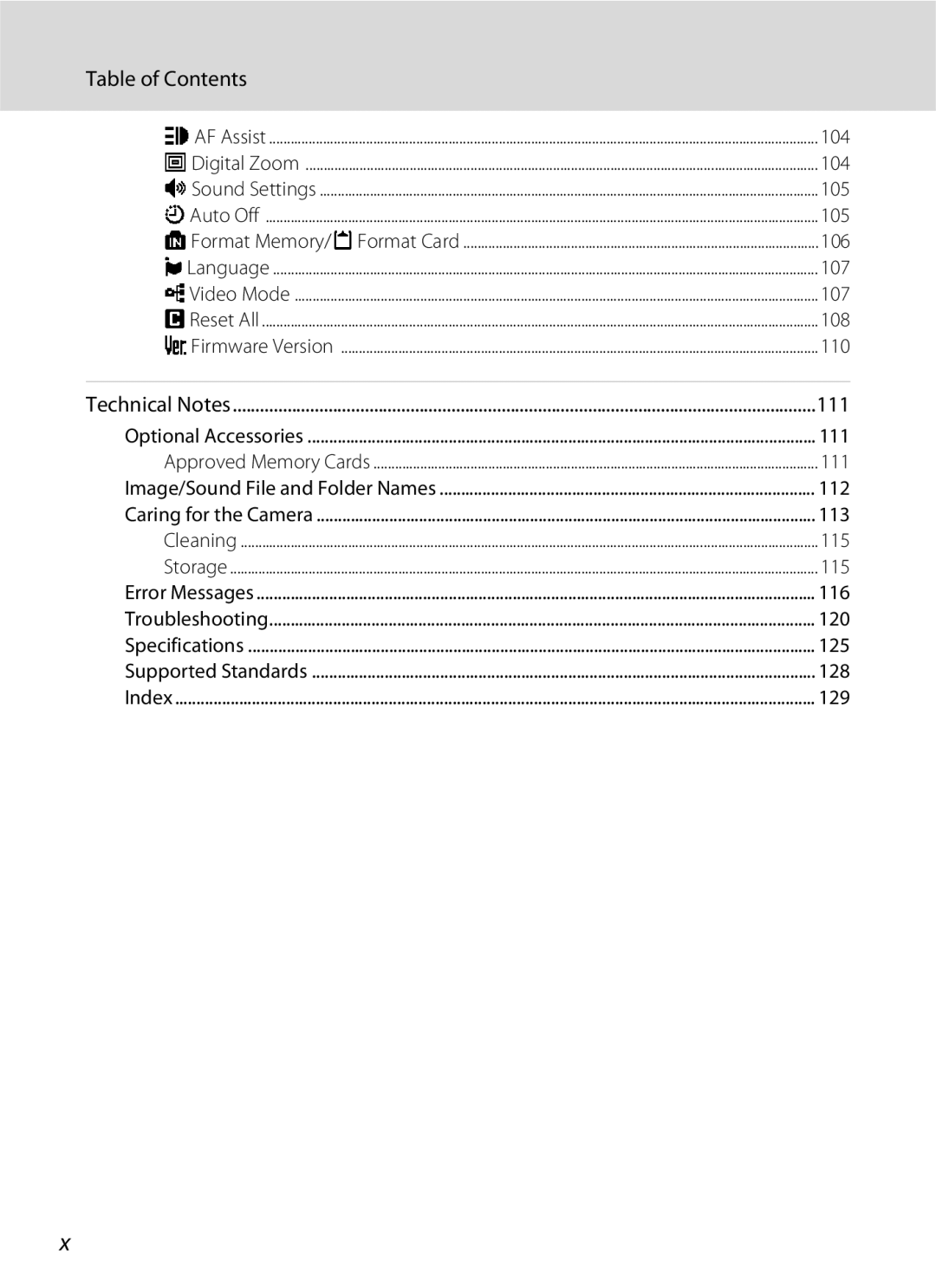 Nikon S600 user manual 104 