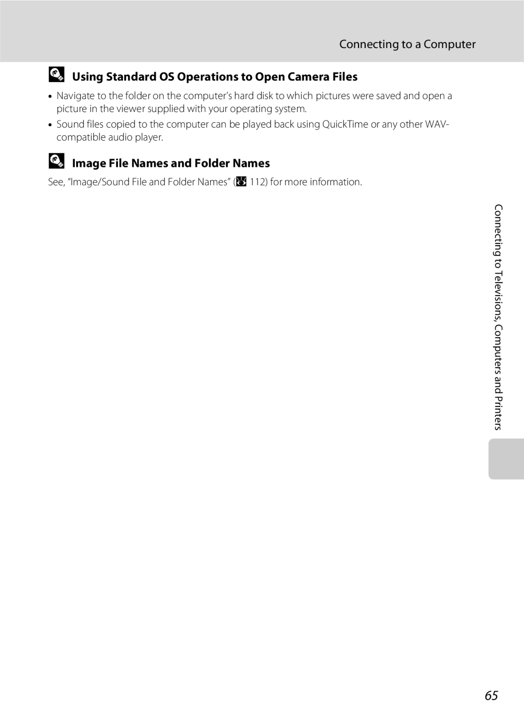 Nikon S600 user manual Using Standard OS Operations to Open Camera Files, Image File Names and Folder Names 