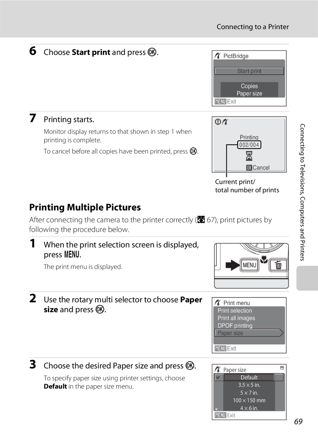 Nikon S600 user manual Printing Multiple Pictures 