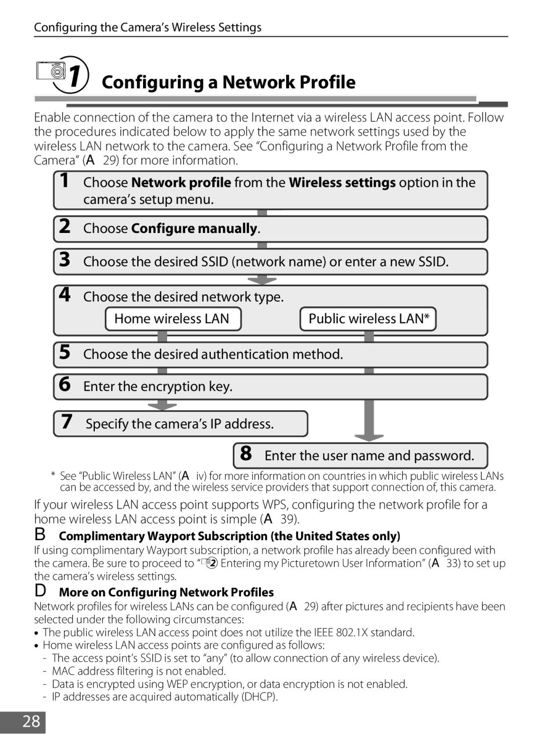 Nikon S610c manual AConfiguring a Network Profile, More on Configuring Network Profiles 