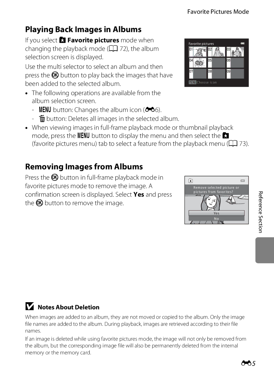 Nikon 26277, COOLPIXS6200RED, COOLPIXS6200BK manual Playing Back Images in Albums, Removing Images from Albums 