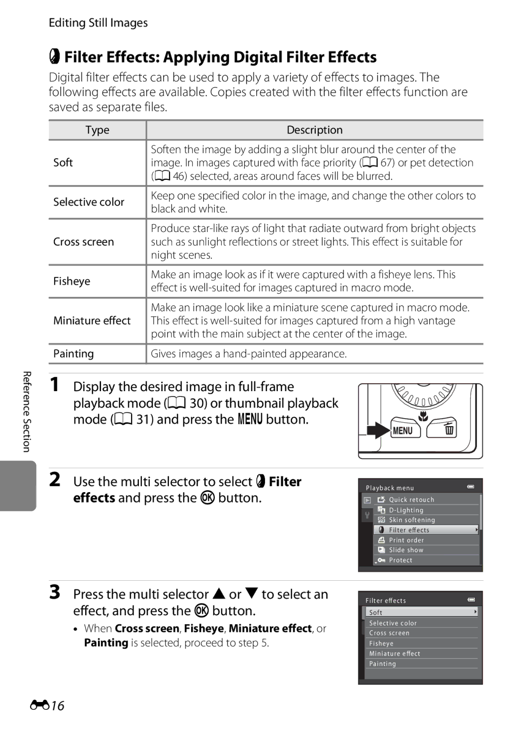 Nikon COOLPIXS6200BK, 26277 PFilter Effects Applying Digital Filter Effects, Display the desired image in full-frame, E16 