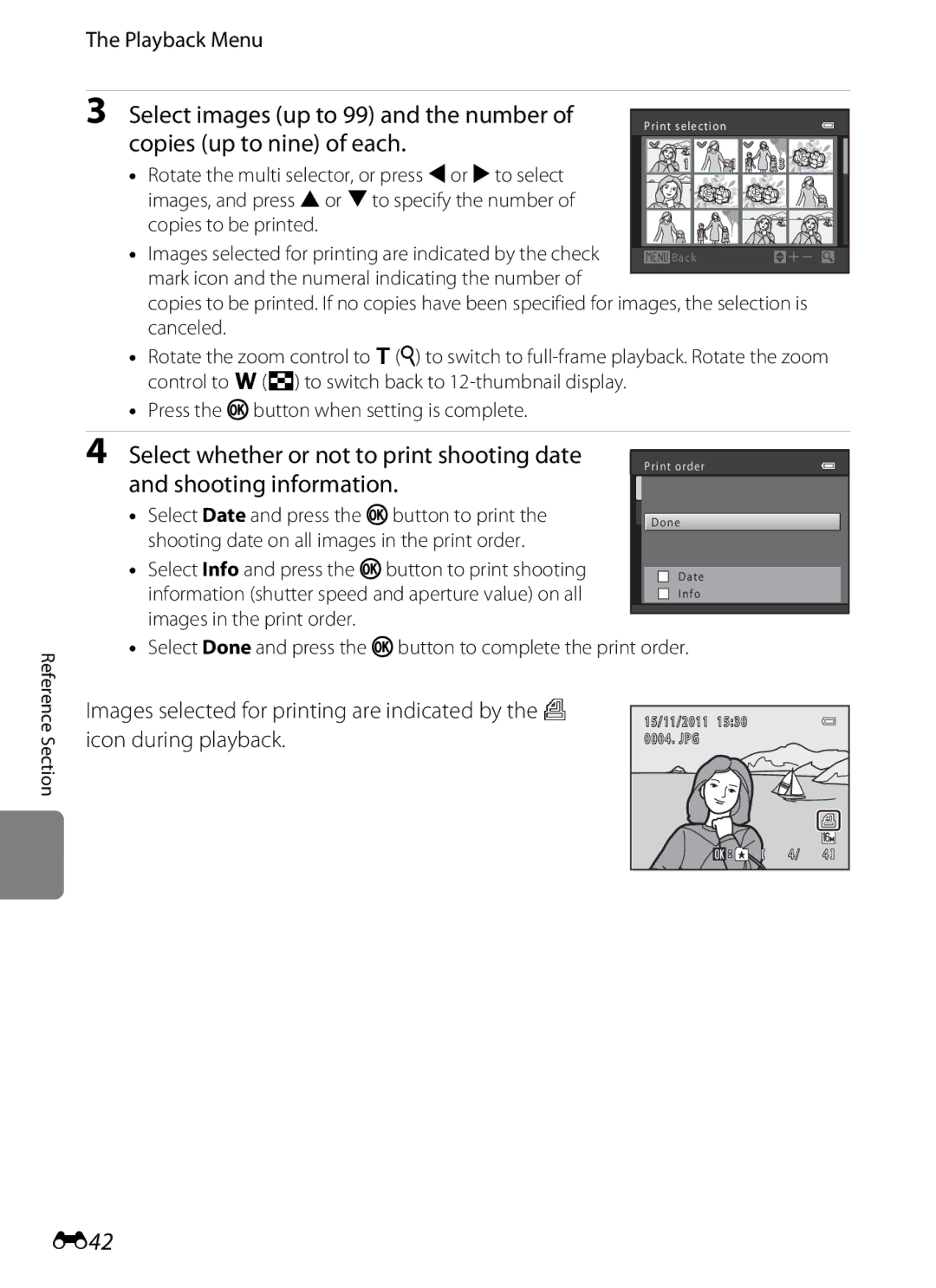 Nikon COOLPIXS6200RED, 26277 manual Select images up to 99 and the number, Copies up to nine of each, E42, Playback Menu 