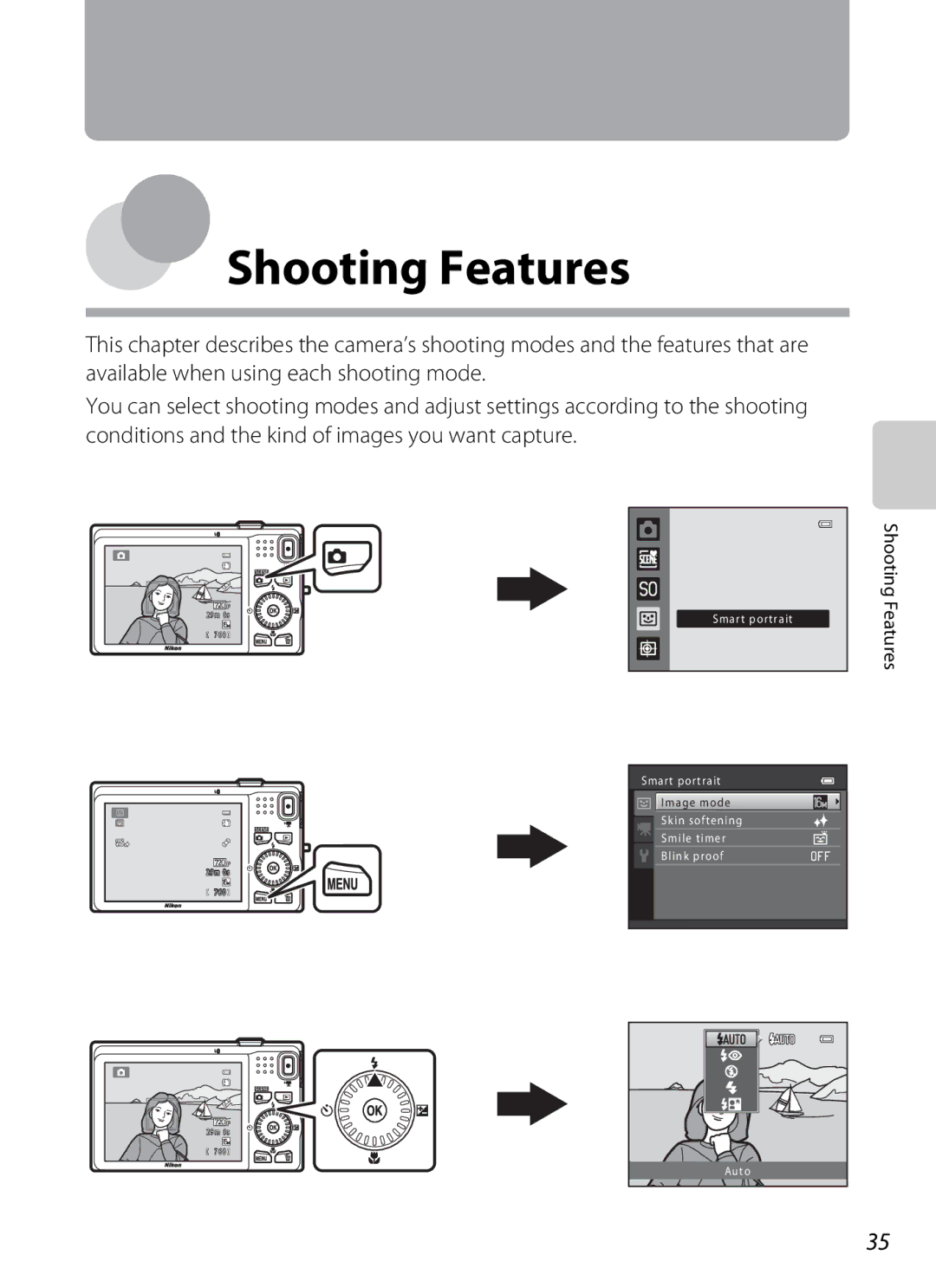 Nikon 26277, COOLPIXS6200RED, COOLPIXS6200BK manual Shooting Features 