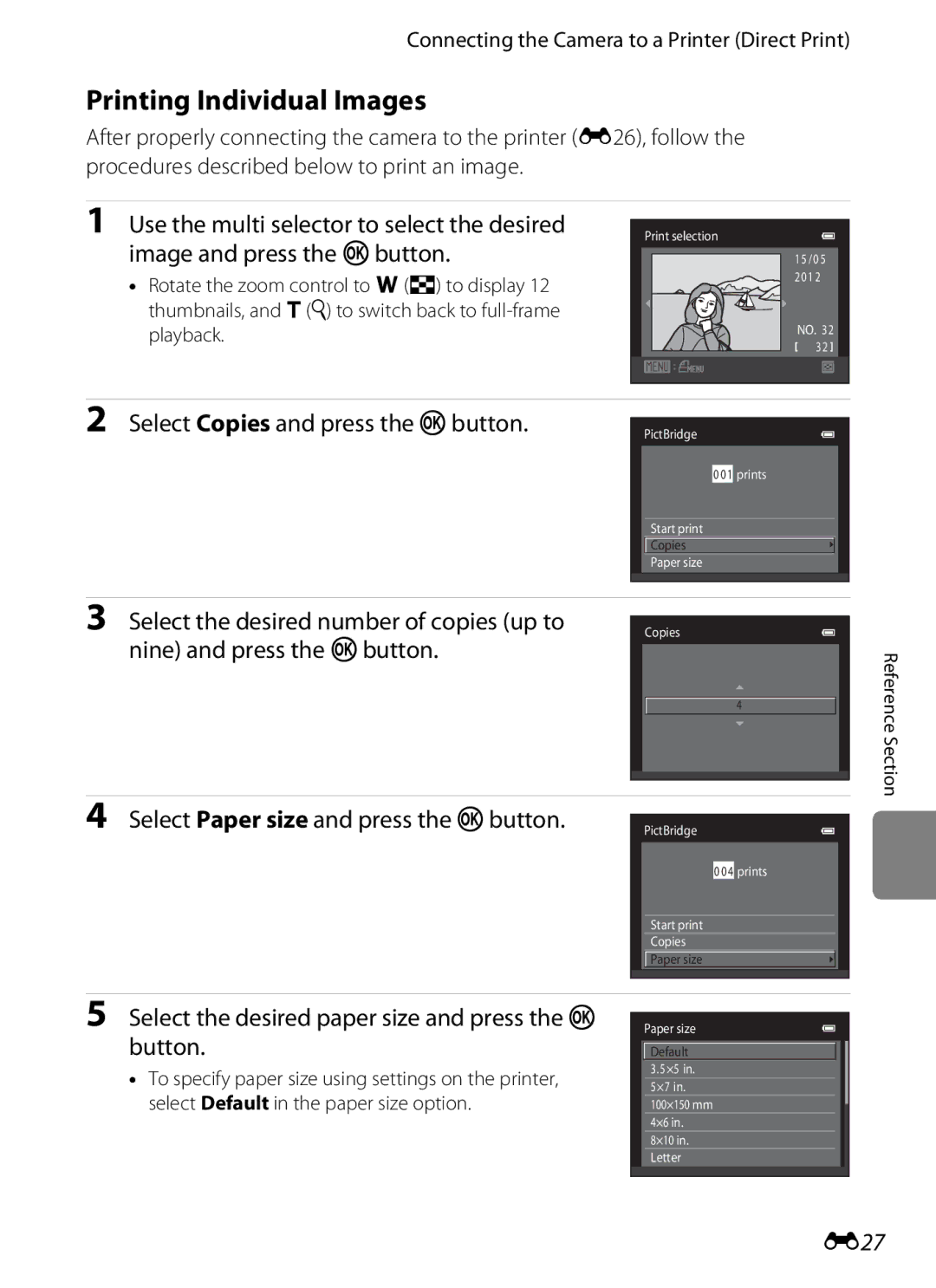 Nikon S6300 manual Printing Individual Images, E27 