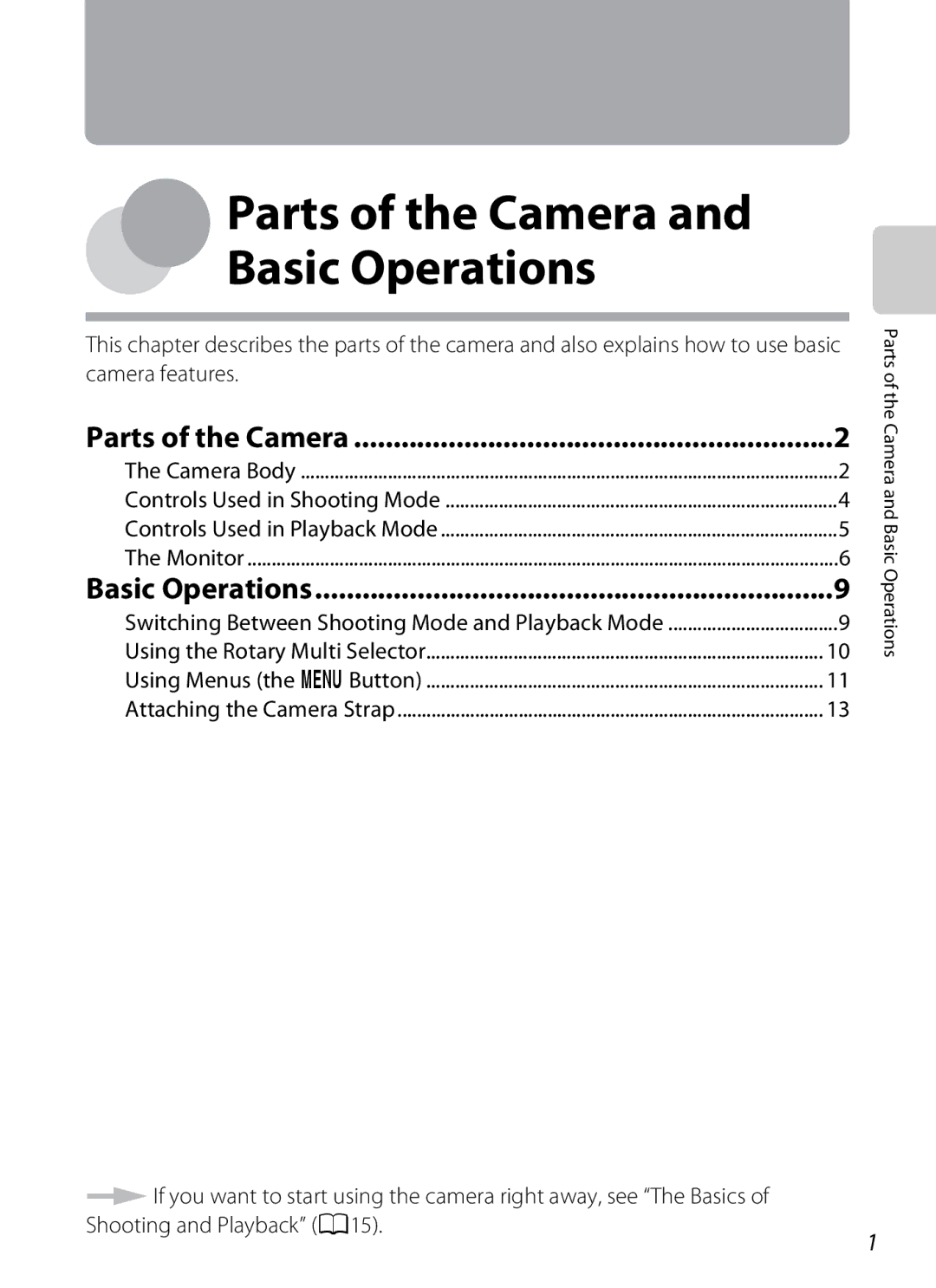 Nikon S6300 manual Parts of the Camera, Basic Operations, Camera features 