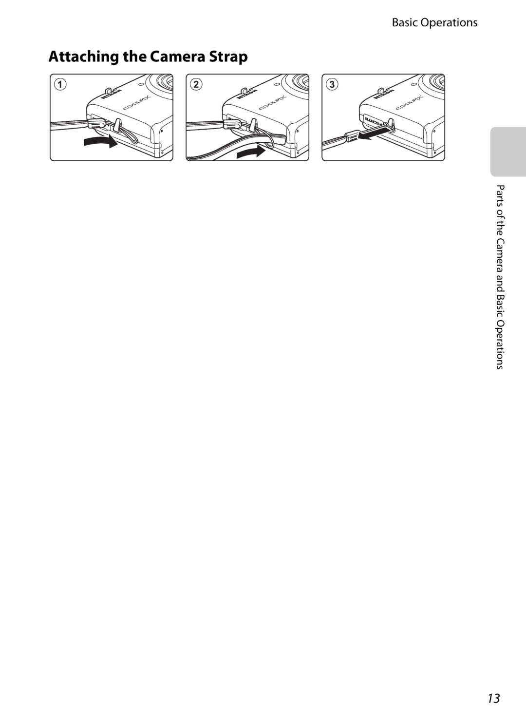 Nikon S6300 manual Attaching the Camera Strap 