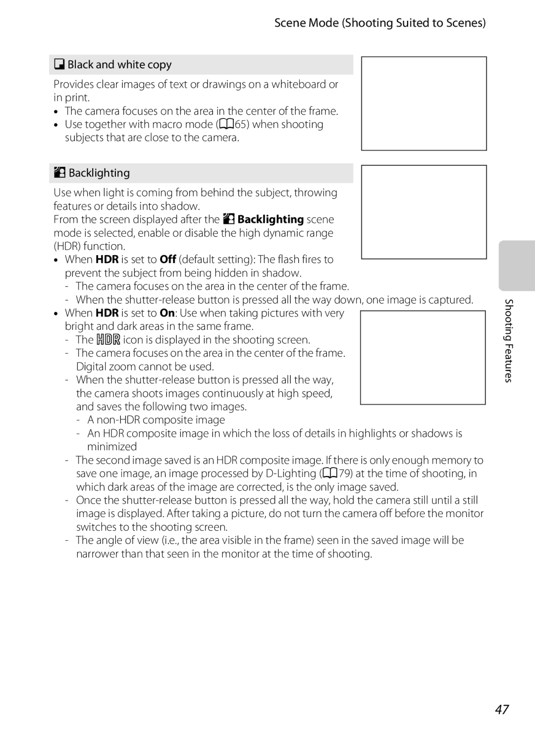 Nikon S6300 manual Scene Mode Shooting Suited to Scenes 