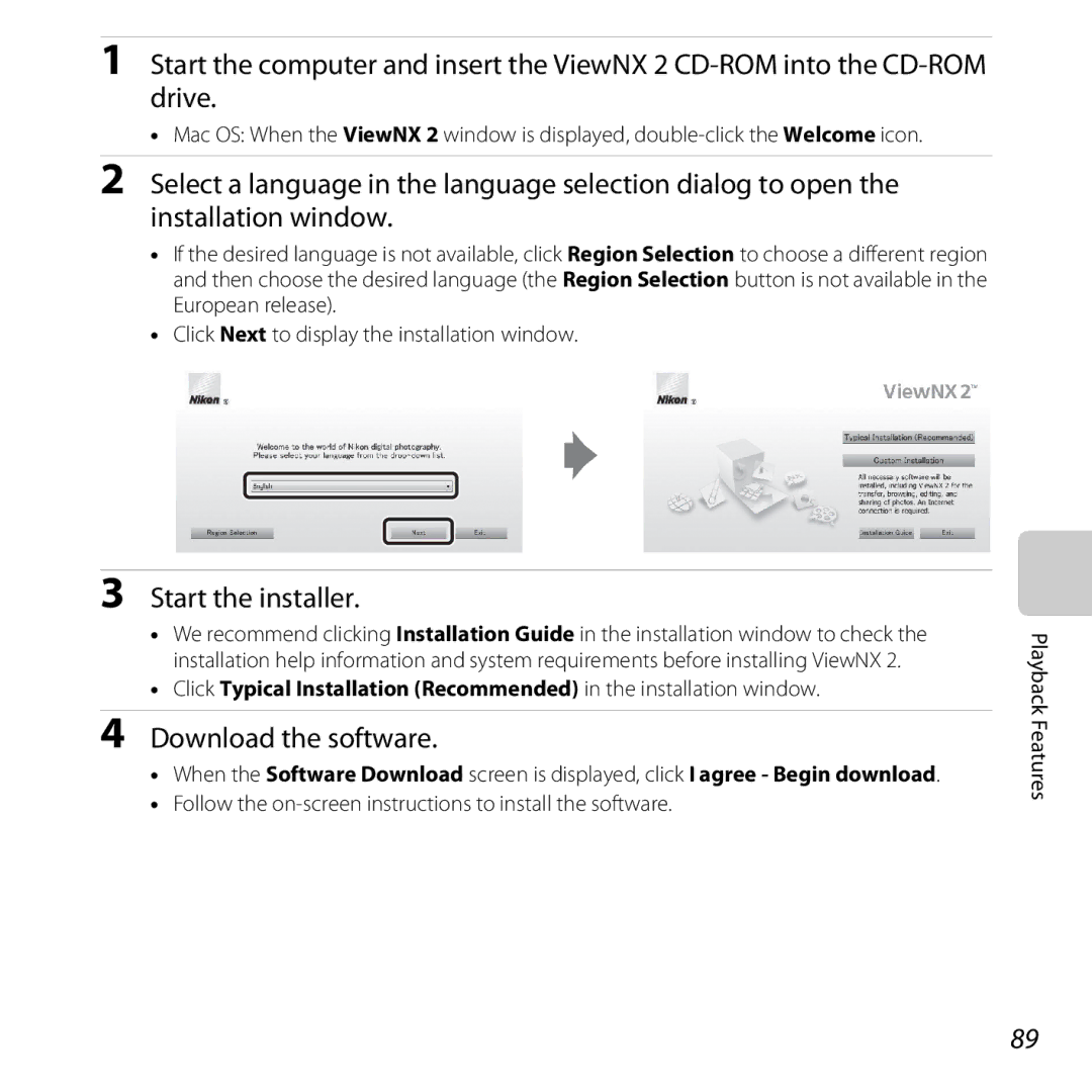 Nikon S6400 manual Start the installer, Download the software 