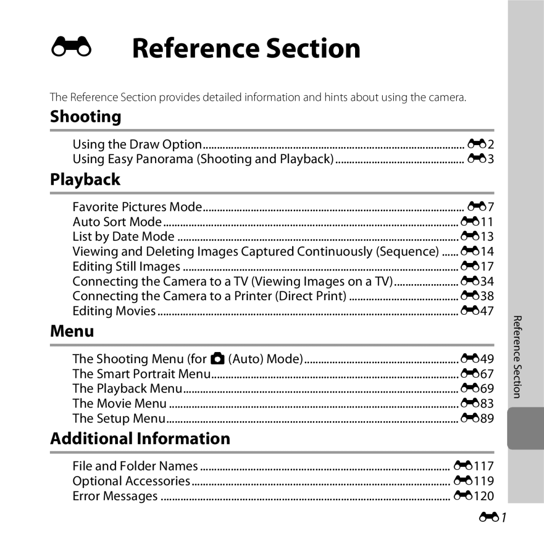 Nikon S6400 manual Viewing and Deleting Images Captured Continuously Sequence, Reference Section 