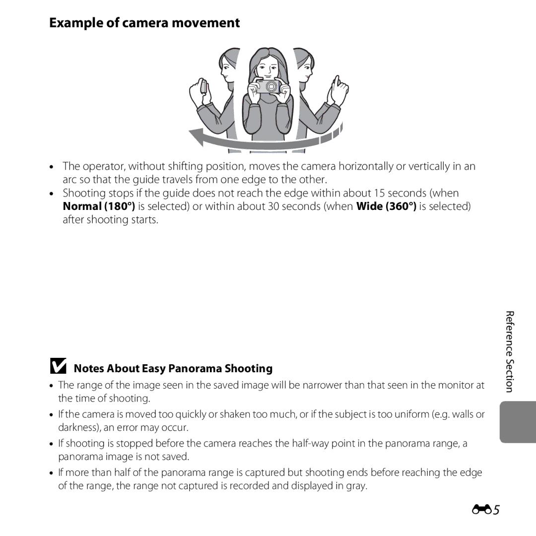 Nikon S6400 manual Example of camera movement 