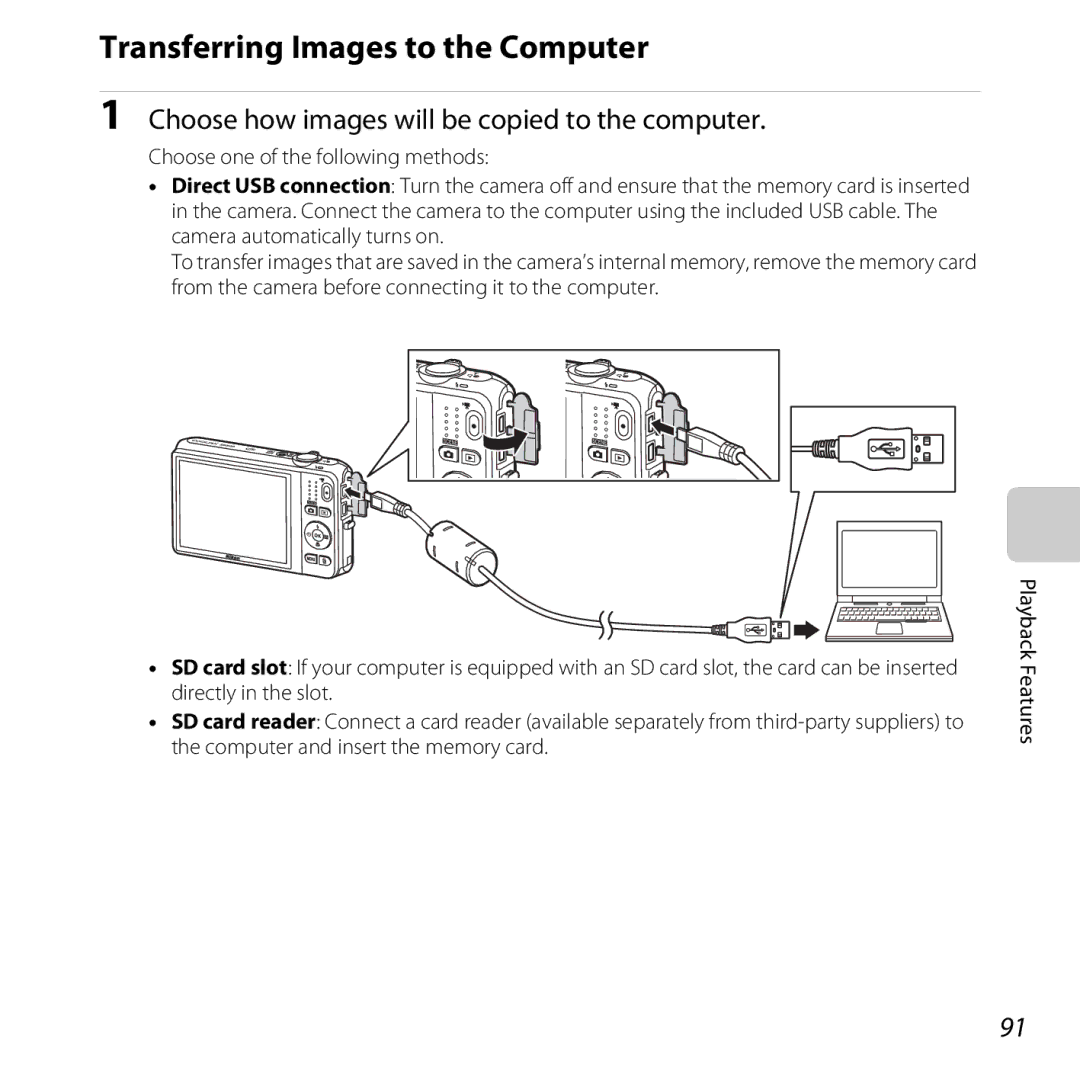 Nikon S6500 Red, COOLPIXS6500SIL Transferring Images to the Computer, Choose how images will be copied to the computer 