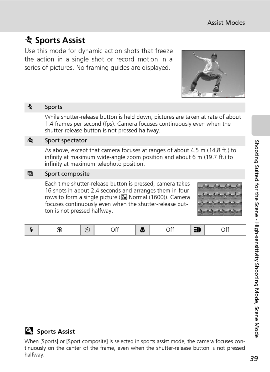 Nikon S7 manual Sports Assist 