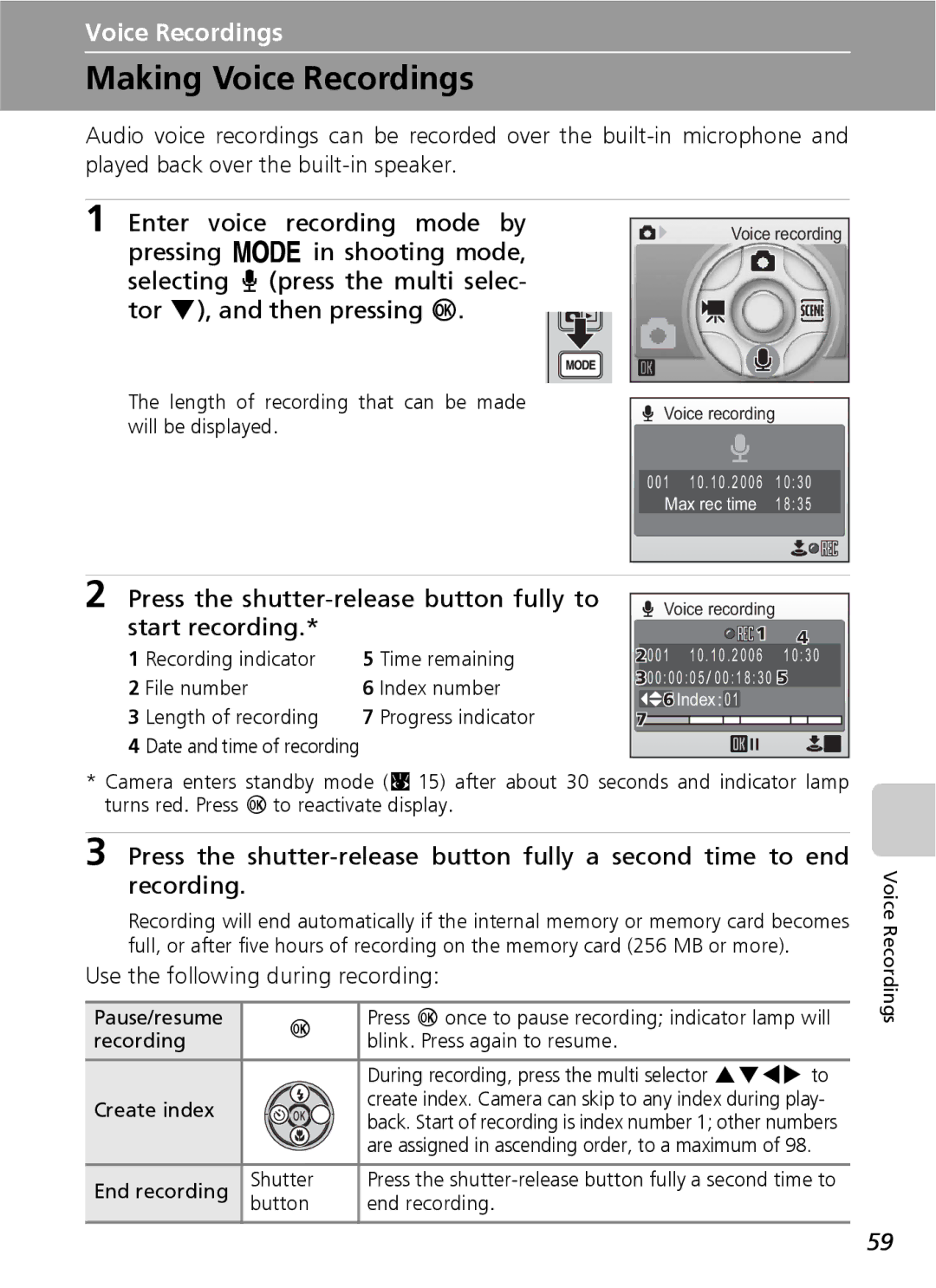 Nikon COOLPIXS9 manual Making Voice Recordings, Use the following during recording 