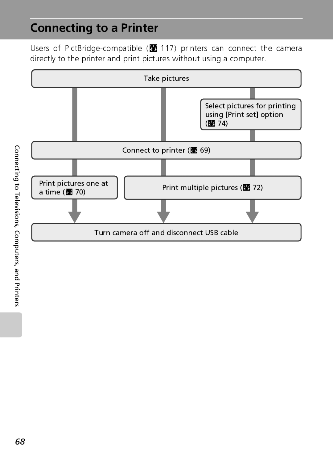 Nikon COOLPIXS9 manual Connecting to a Printer, Turn camera off and disconnect USB cable 