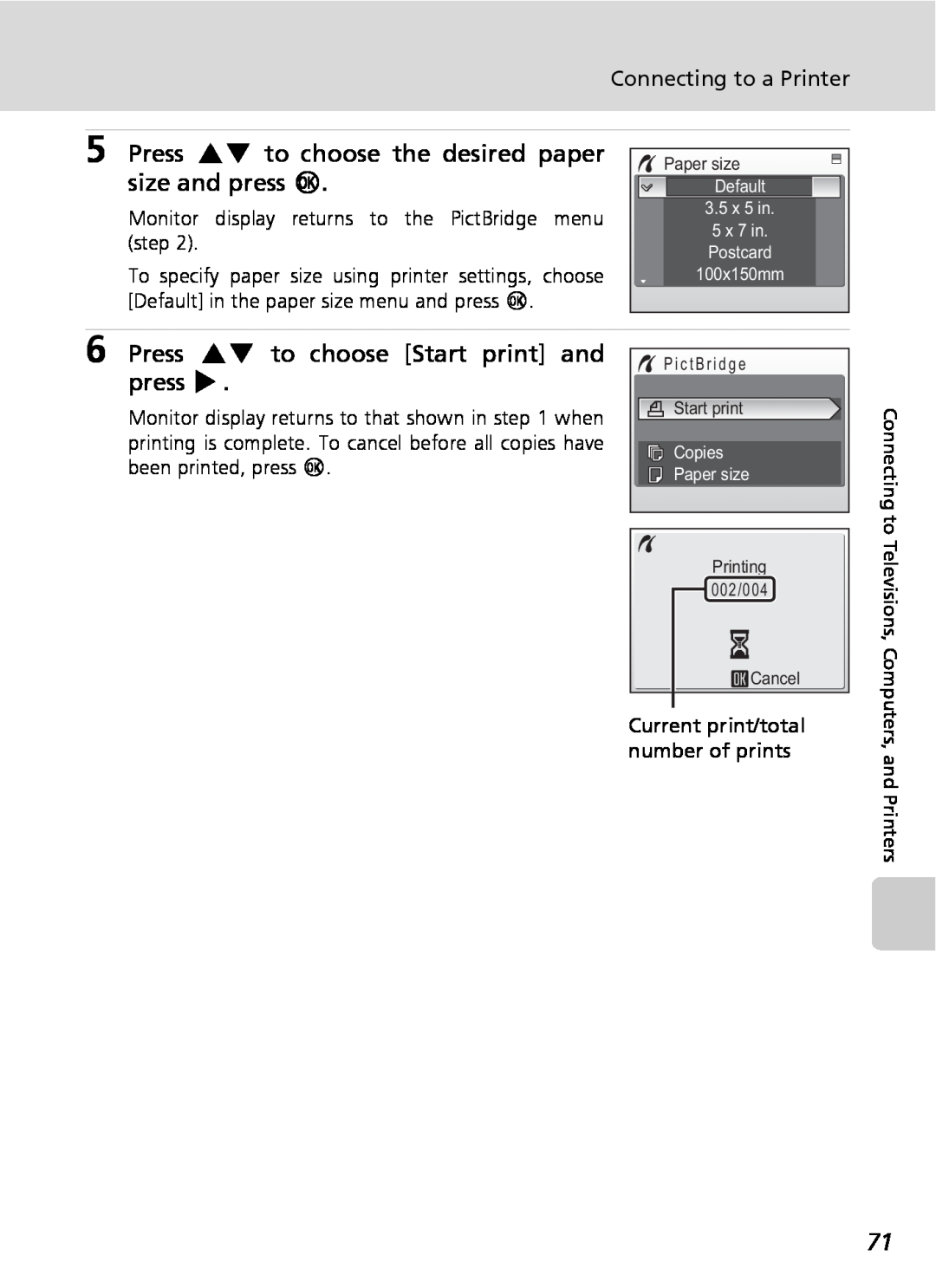 Nikon COOLPIXS9 manual Press GH to choose Start print and press J 