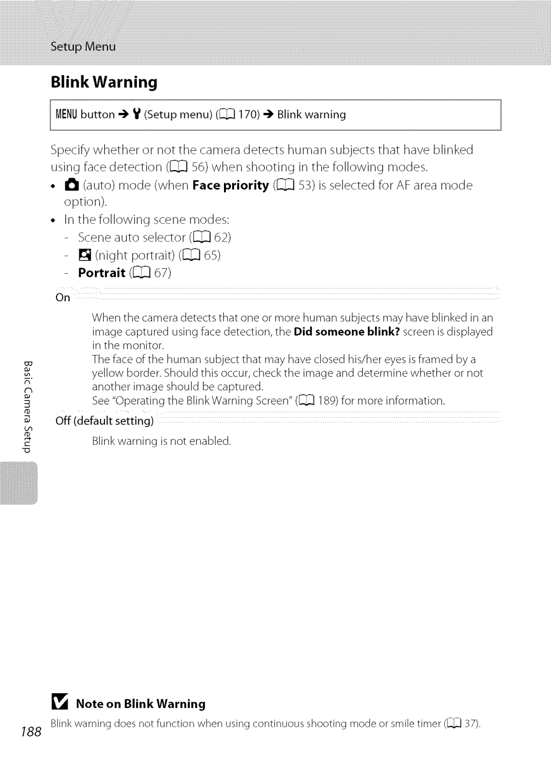 Nikon S9100 user manual Blink Warning 