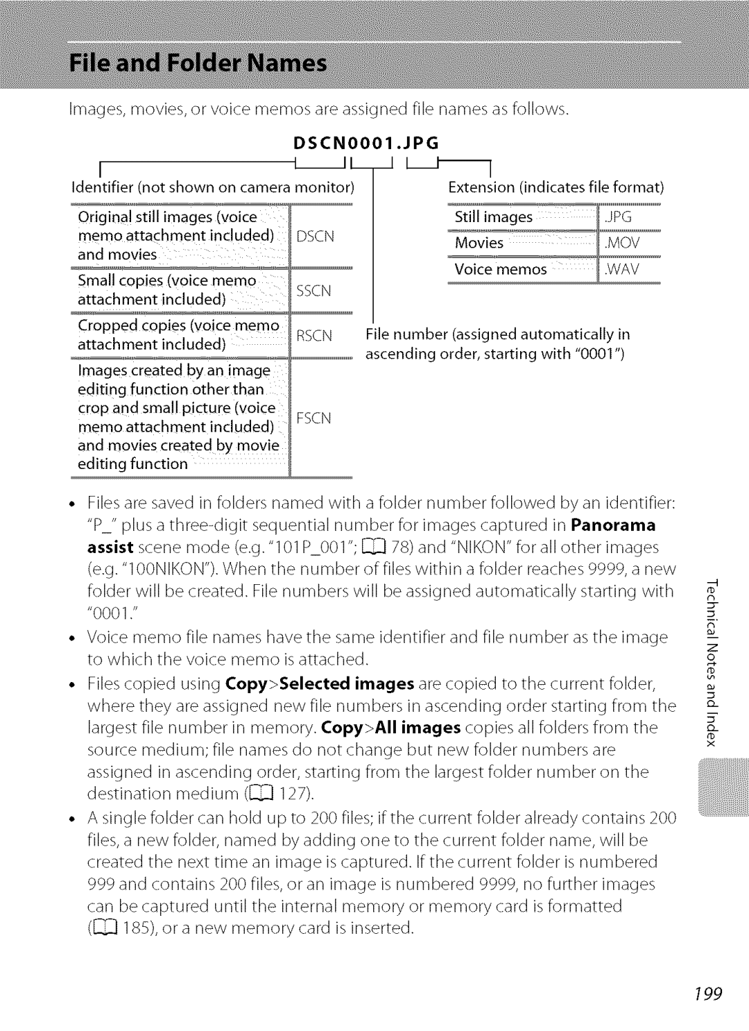 Nikon S9100 user manual Identifier not shown on camera monitor, Origina! still images voice Memo attachment included 