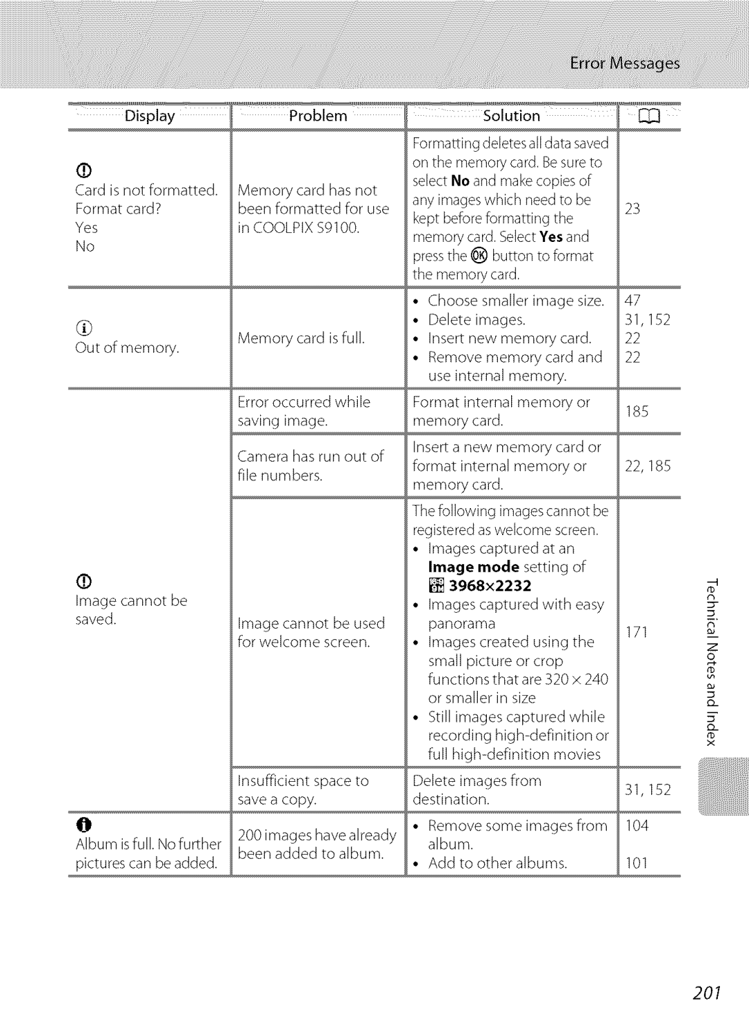 Nikon S9100 user manual 201 