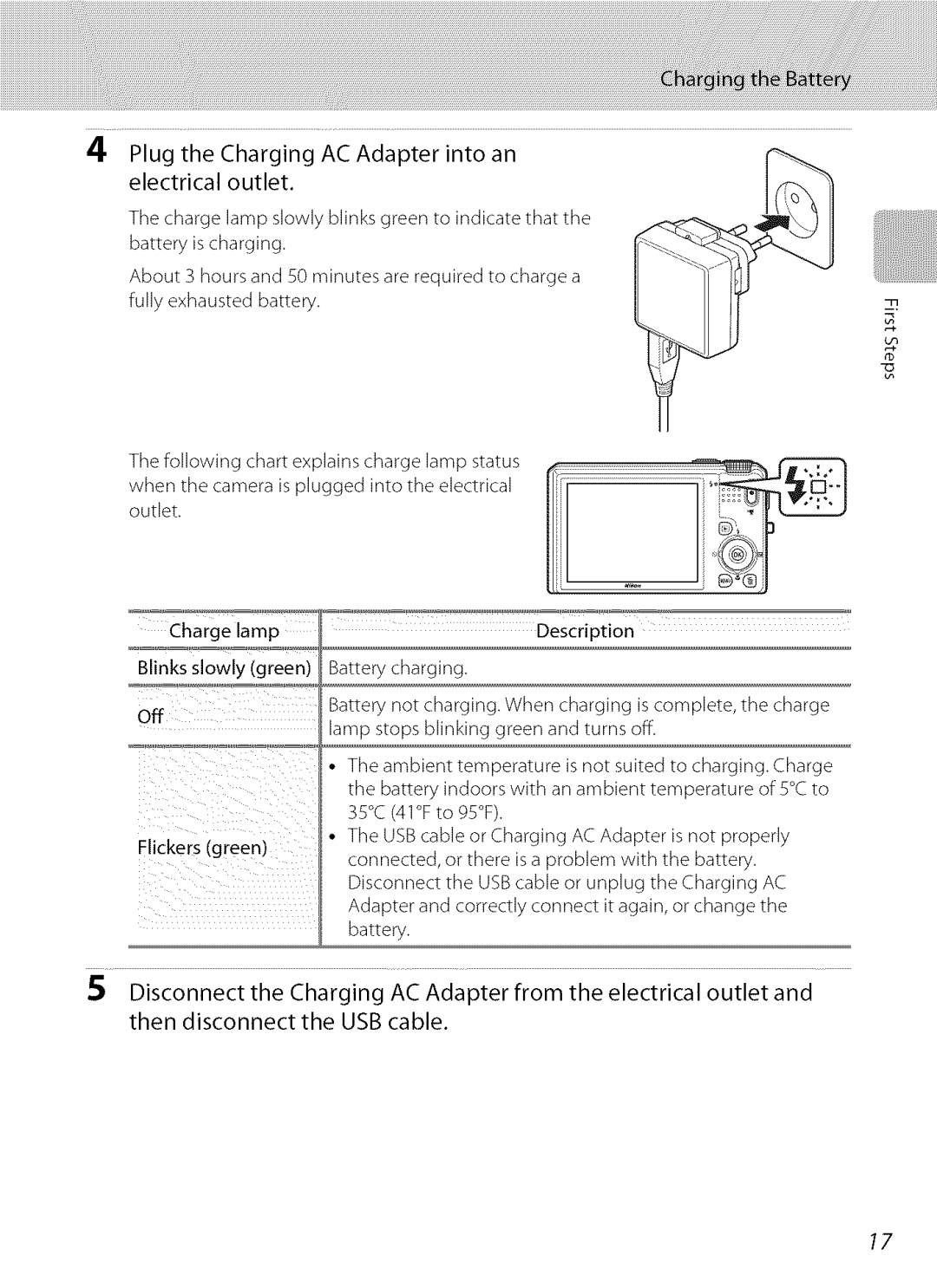 Nikon S9100 user manual Blinks Slowly Green Battery Charging 