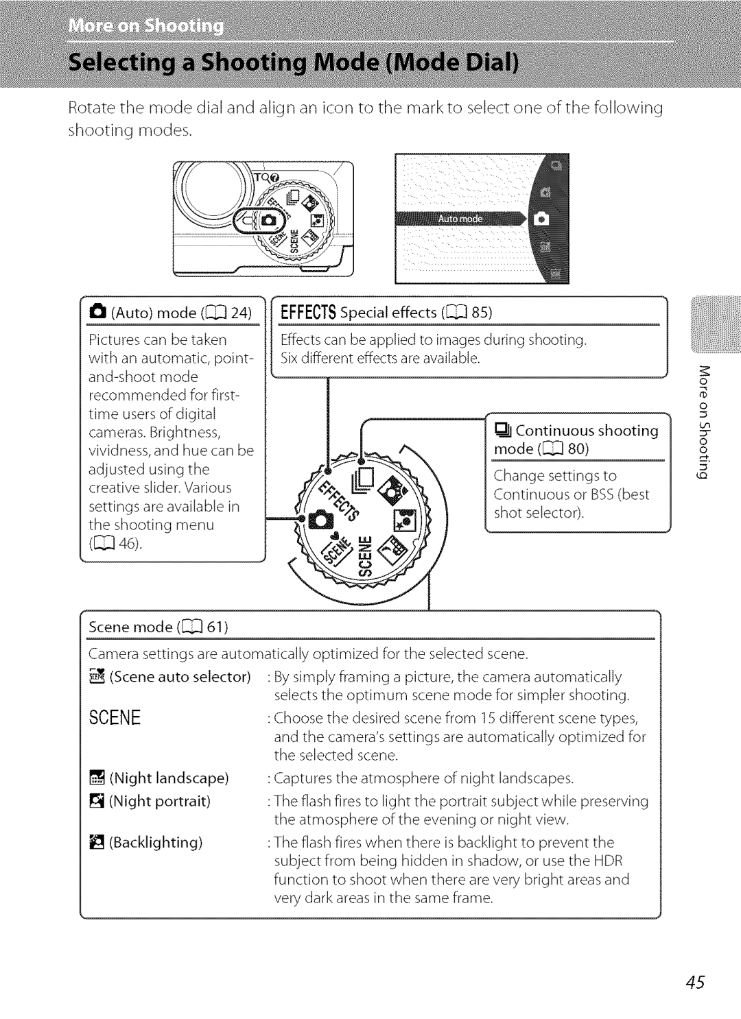 Nikon S9100 user manual Scene 