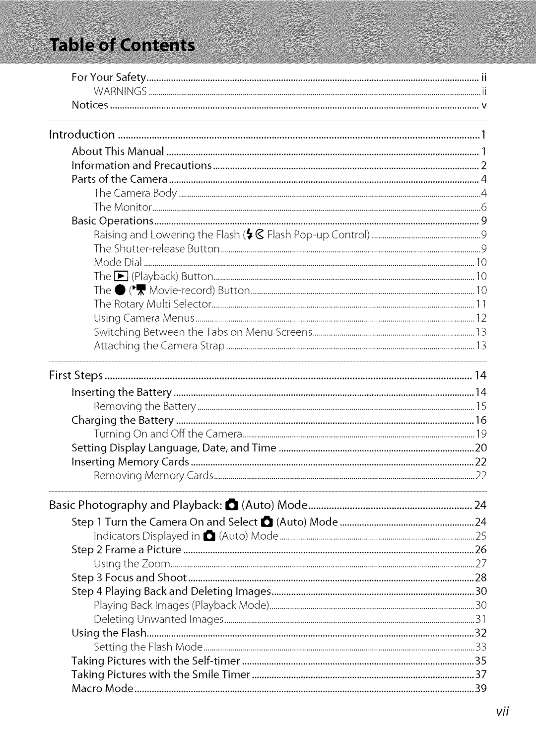 Nikon S9100 user manual For Your Safety Introduction About This 