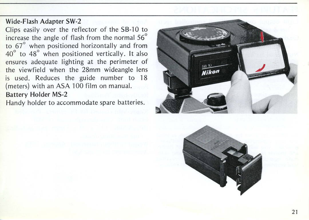 Nikon SB-10 instruction manual Wide-FlashAdapter 5W-2 