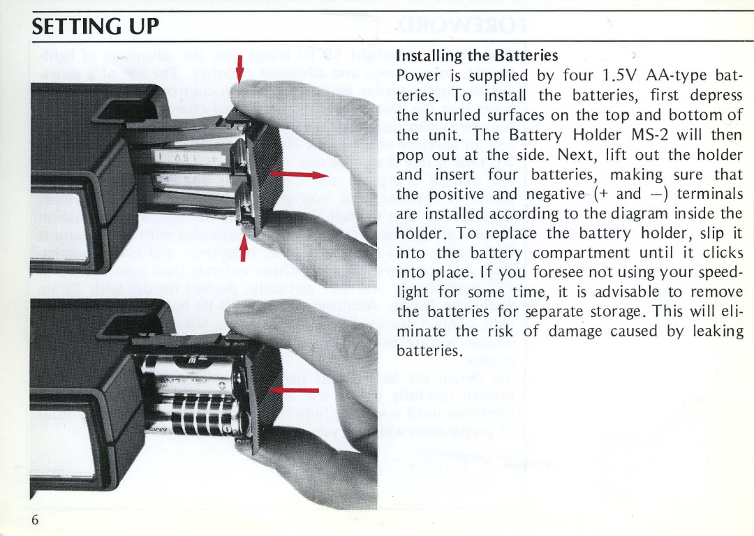 Nikon SB-10 instruction manual Setting Up 