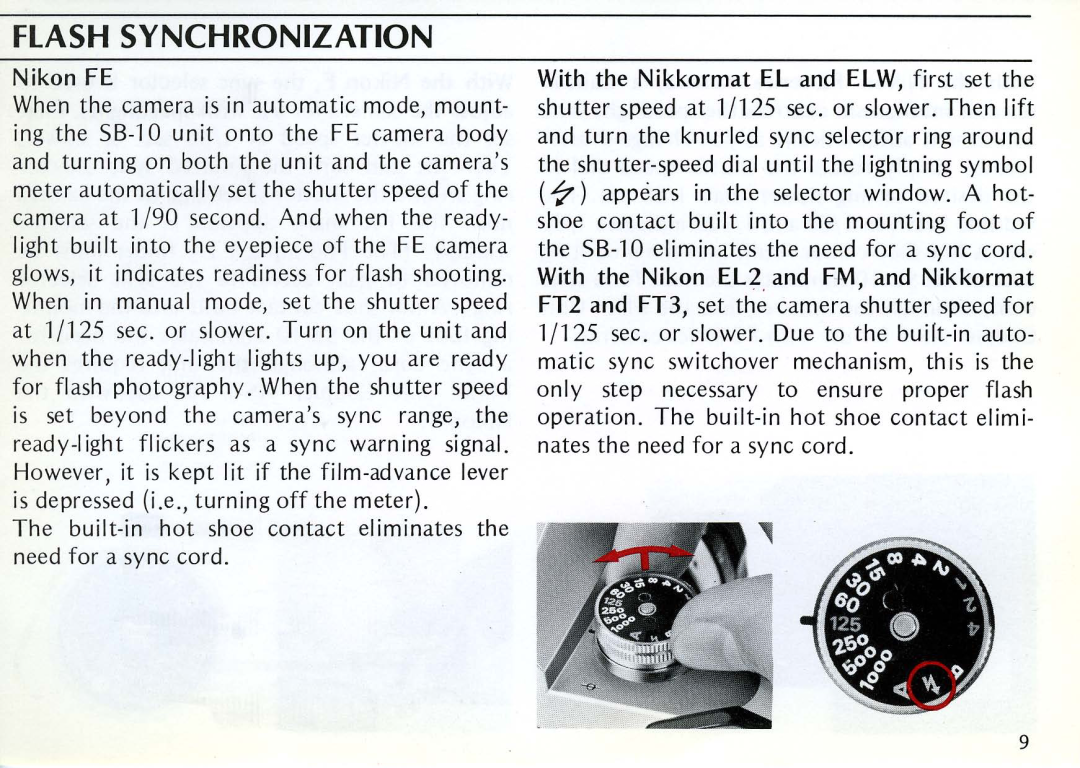 Nikon SB-10 instruction manual Flash Synchronization 